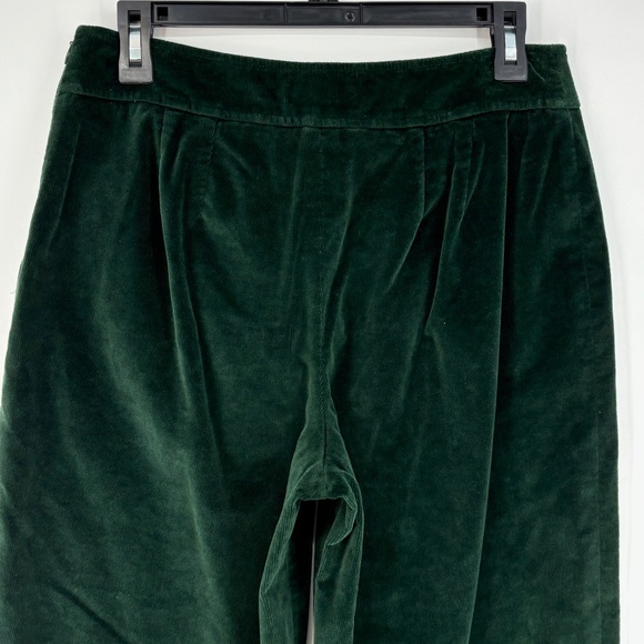 Talbots Womens PETITE Size 8P Corduroy Pants Dark Green Wide Leg Ankle Side Zip - Picture 7 of 8